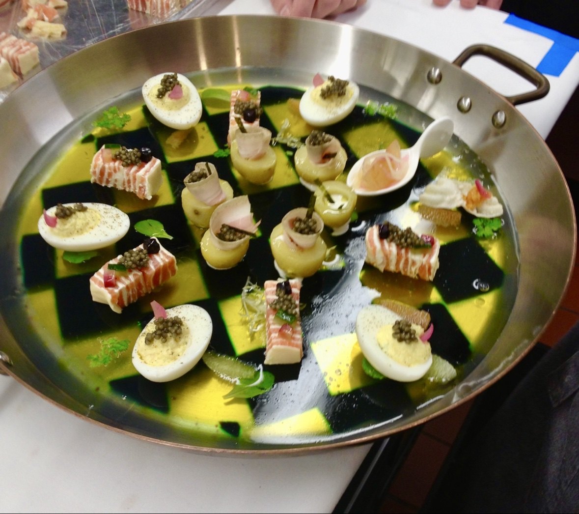 Caviar canapés platter