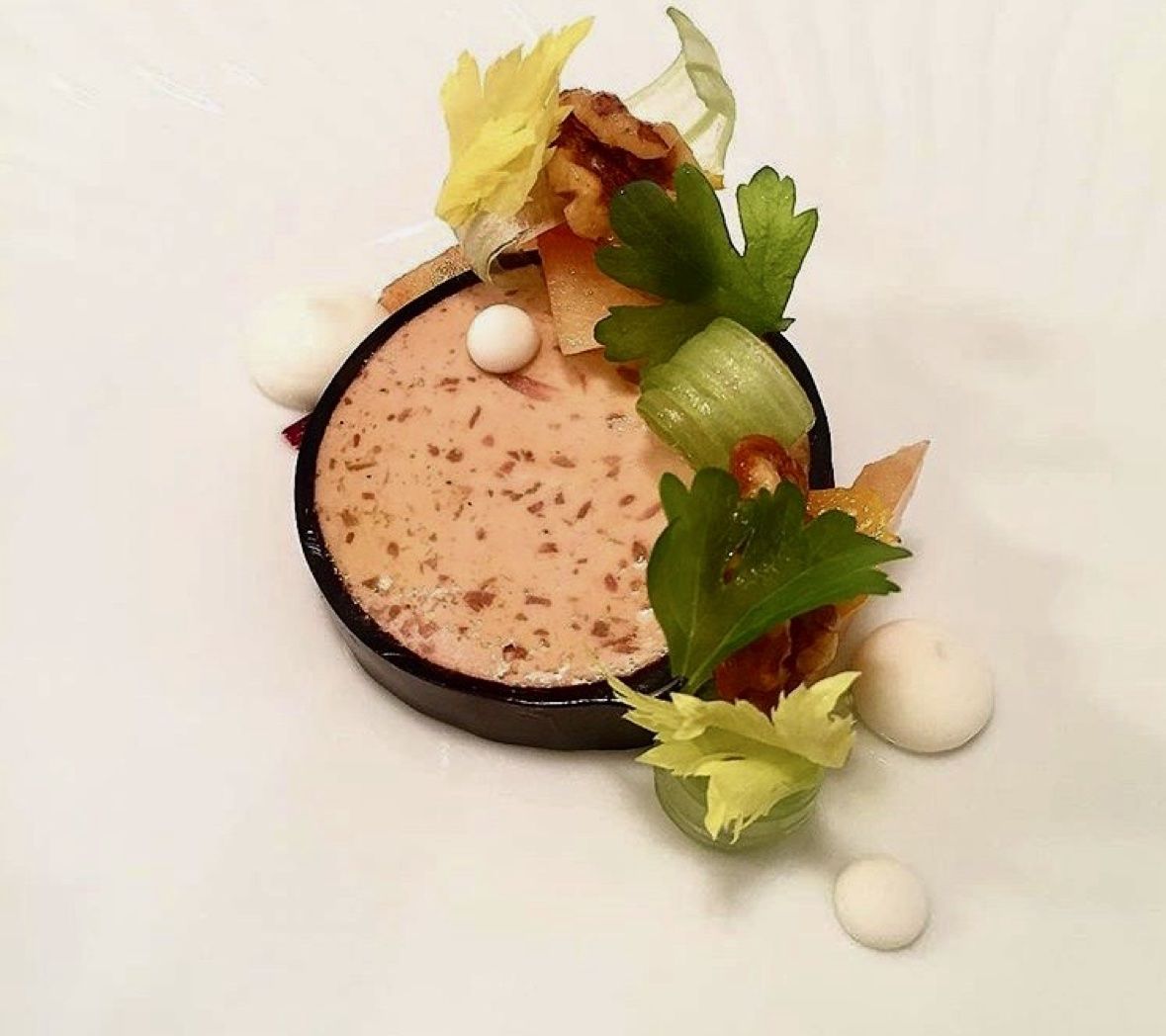 Foie gras mousse with celery and walnut