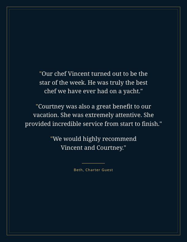 Reference from Beth, charter guest