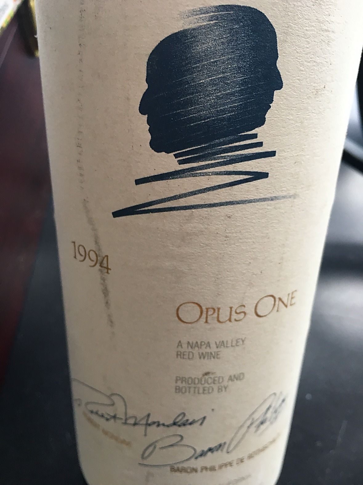 Opus One 1994 label close up